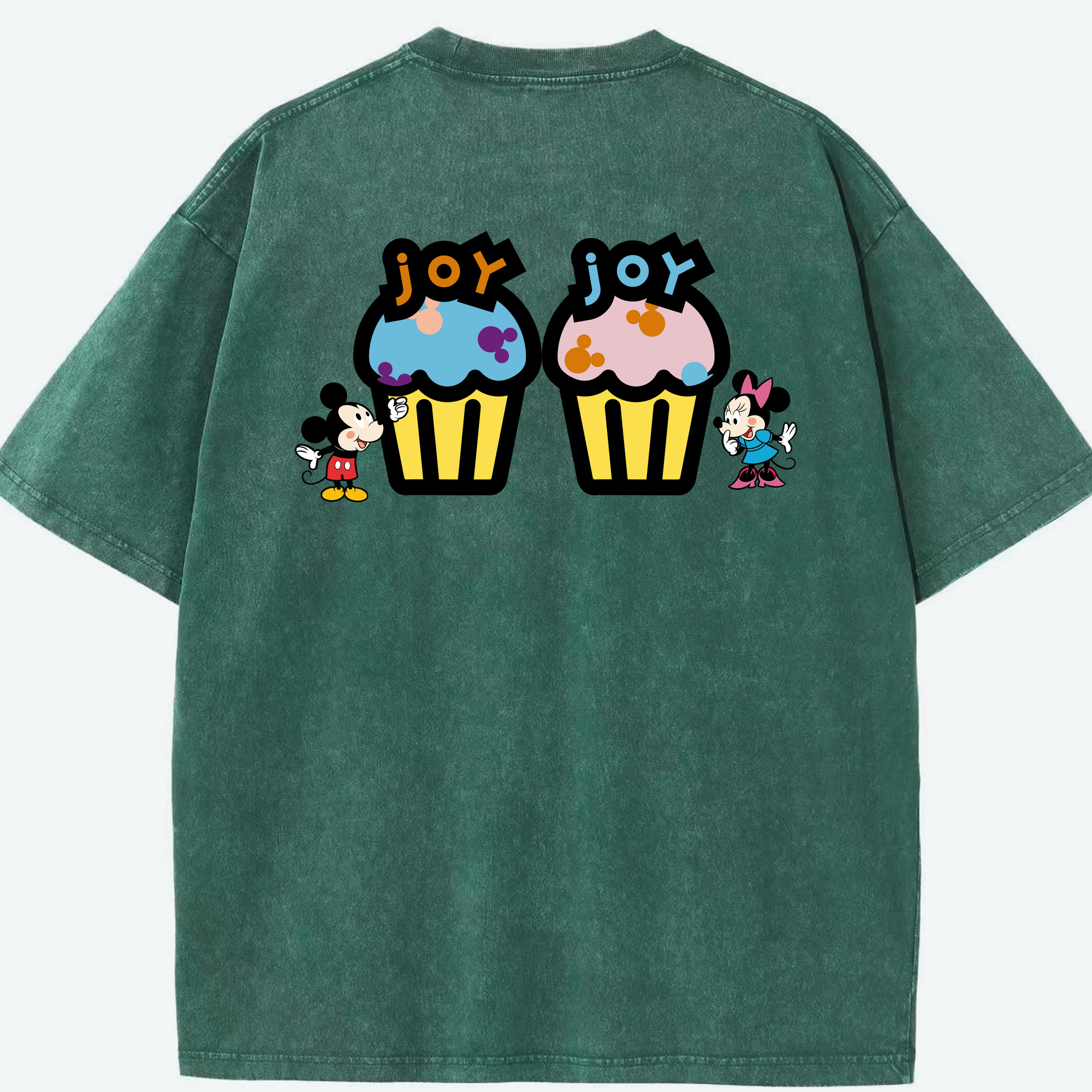 （画像用） ミッキーマウス Mickey Mouse 綿100% ヴィンテージ風 半袖Tシャツ（背面プリント）